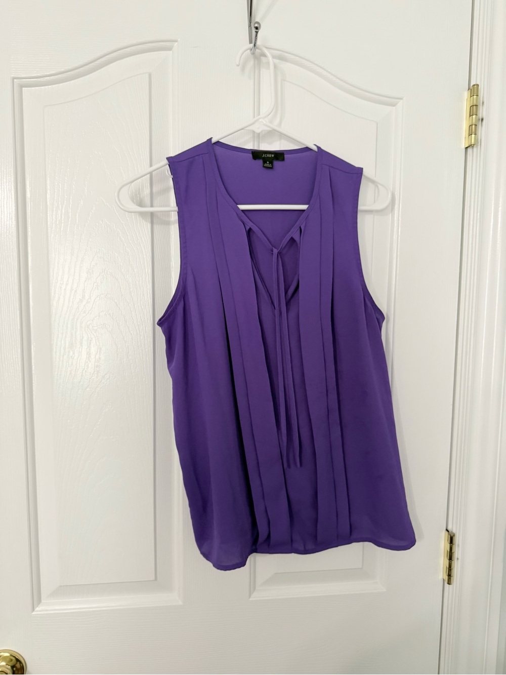 J. Crew Purple Sleeveless Pleated Tie-Front Camisole